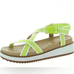 Lucky Brand NEW IMBAE ADJUSTABLE STRAP SANDALS  LIME GREEN size 8M